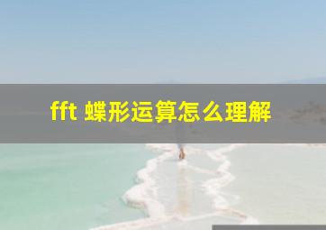 fft 蝶形运算怎么理解